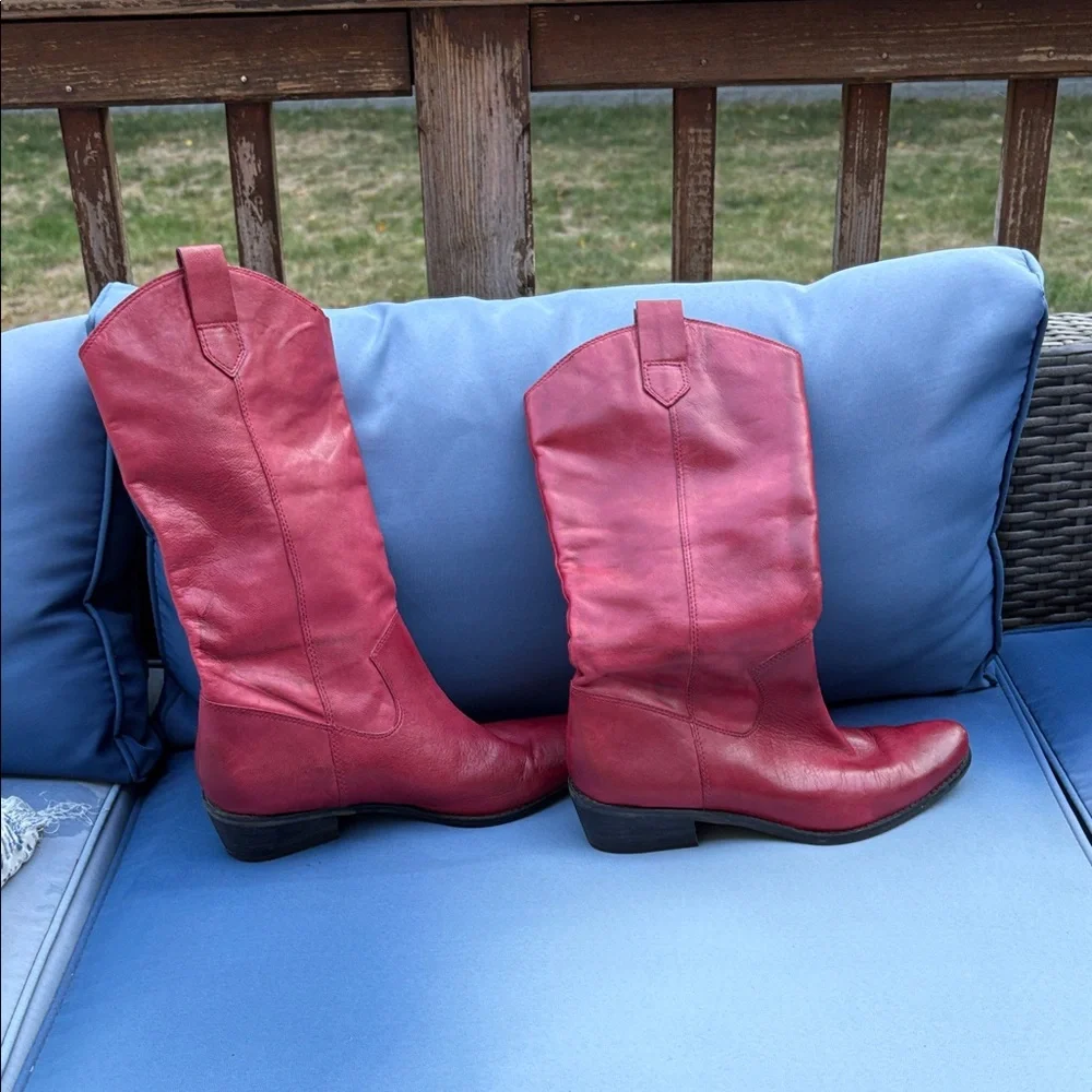 Franco Sarto Red Heeled Boots - Picture 2 of 2